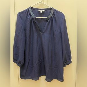 Old Navy blouse- size L- navy- 3/4 sleeve